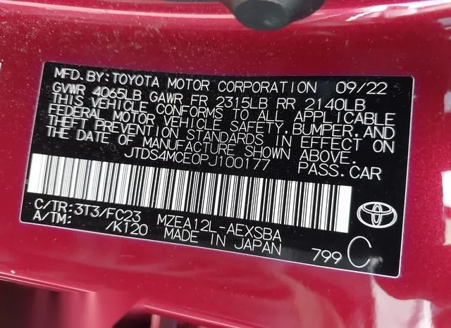 JTDS4MCE0PJ100177 2023 2023 Toyota Corolla- SE 9