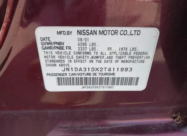 JN1DA31DX2T411993 2002 2002 Nissan Maxima- SE 9