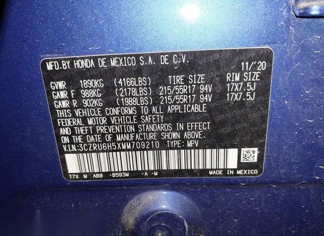 3CZRU6H5XMM709210 2021 2021 Honda HR-V- Awd Ex 9