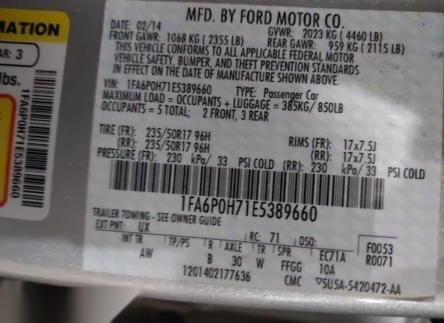 1FA6P0H71E5389660 2014 2014 Ford Fusion- SE 9