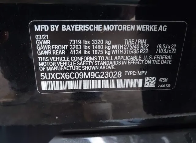 5UXCX6C09M9G23028 2021 2021 BMW X7- M50I 9