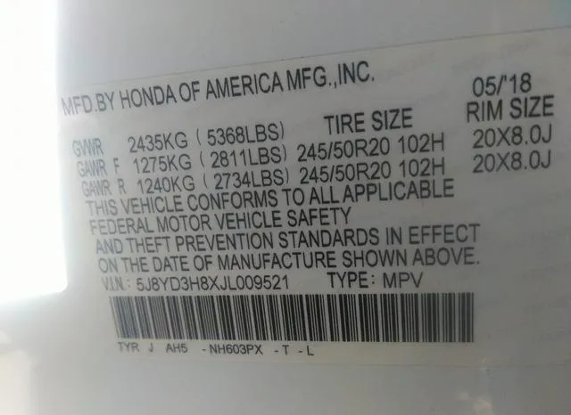 5J8YD3H8XJL009521 2018 2018 Acura MDX- Advance Package 9