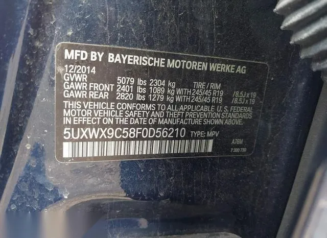 5UXWX9C58F0D56210 2015 2015 BMW X3- Xdrive28I 9