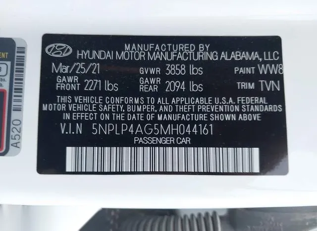 5NPLP4AG5MH044161 2021 2021 Hyundai Elantra- Limited 9