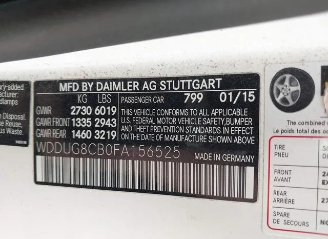 WDDUG8CB0FA156525 2015 2015 Mercedes-Benz S 550 9