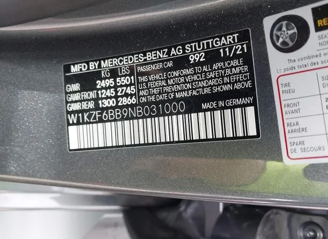 W1KZF6BB9NB031000 2022 2022 Mercedes-Benz AMG E 53- 4Matic 9