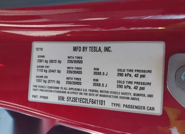 5YJ3E1EC2LF641101 2020 2020 Tesla Model 3- Performance Dual 9