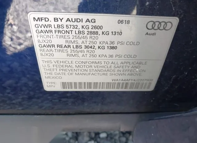 WA1A4AFY4J2207938 2018 2018 Audi SQ5- 3-0T Premium Plus 9