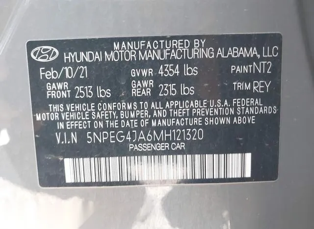 5NPEG4JA6MH121320 2021 2021 Hyundai Sonata- SE 9