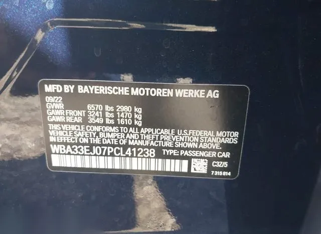 WBA33EJ07PCL41238 2023 2023 BMW 7 Series- 760 I Xdrive 9