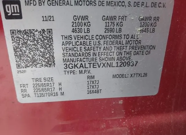 3GKALTEVXNL120937 2022 2022 GMC Terrain- Awd Sle 9