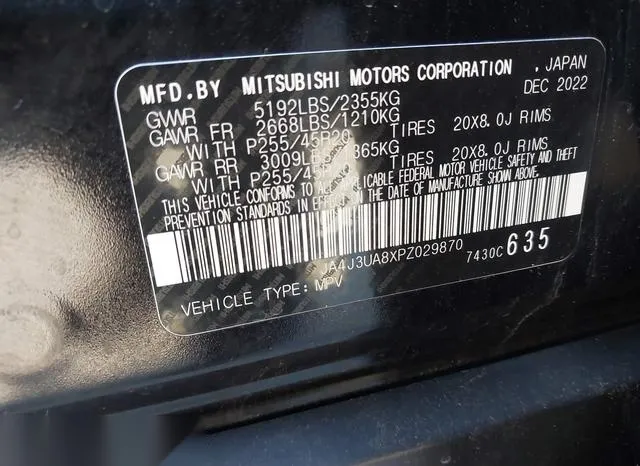 JA4J3UA8XPZ029870 2023 2023 Mitsubishi Outlander- Se 2-5 2W 9