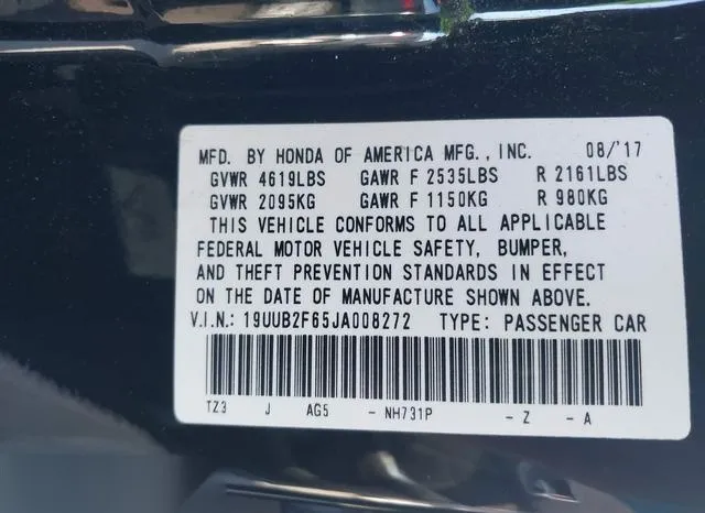 19UUB2F65JA008272 2018 2018 Acura TLX 9