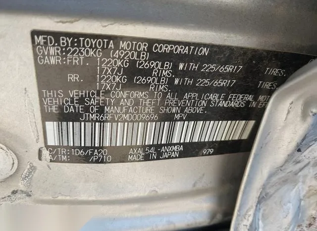 JTMR6RFV2MD009696 2021 2021 Toyota RAV4- Hybrid Xle 9