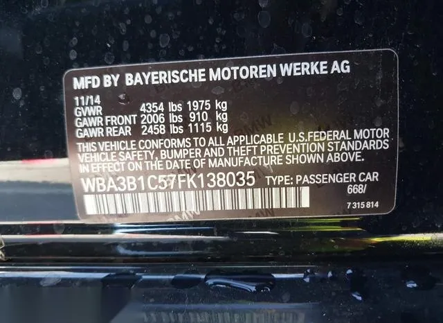 WBA3B1C57FK138035 2015 2015 BMW 3 Series- 320I 9