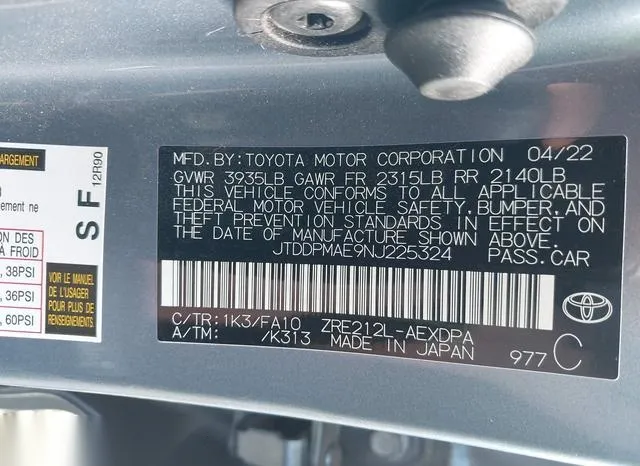 JTDDPMAE9NJ225324 2022 2022 Toyota Corolla- L 9