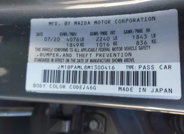 JM1BPAML8M1300416 2021 2021 Mazda 3- Premium 9