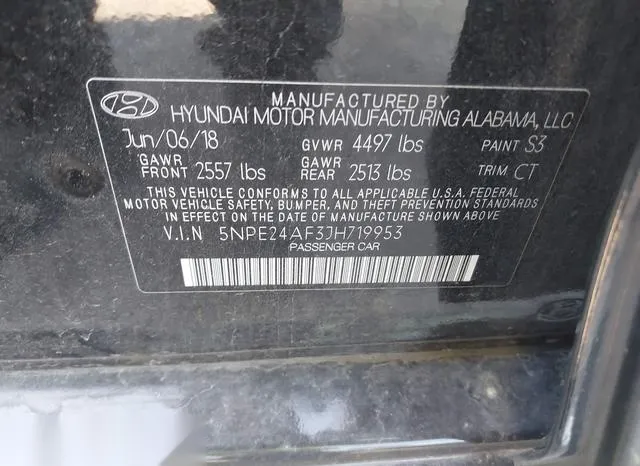 5NPE24AF3JH719953 2018 2018 Hyundai Sonata- SE 9