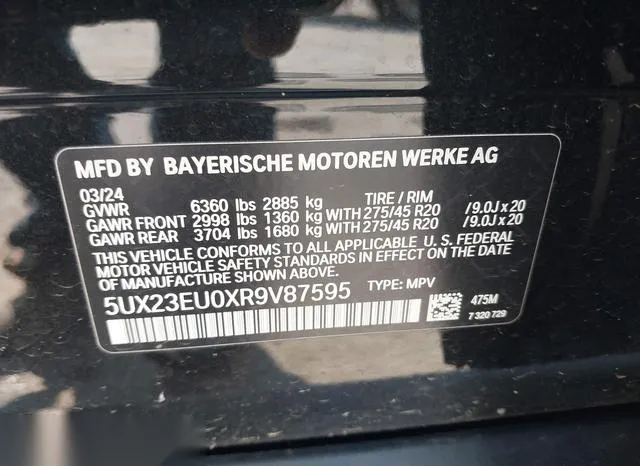 5UX23EU0XR9V87595 2024 2024 BMW X5- Xdrive40I 9