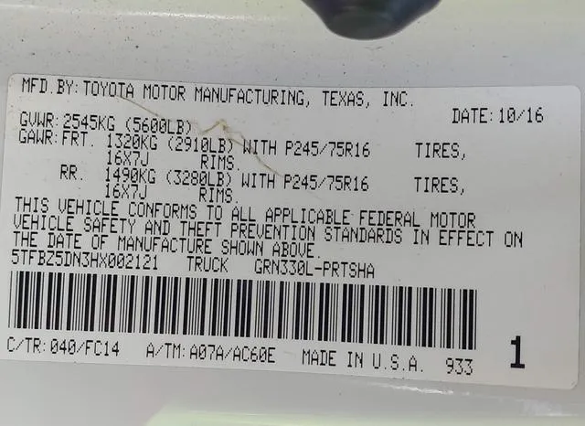 5TFBZ5DN3HX002121 2017 2017 Toyota Tacoma- SR5 9