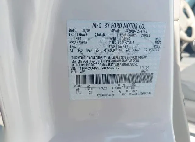 1FMCU49339KA28877 2009 2009 Ford Escape Hybrid- Limited 9