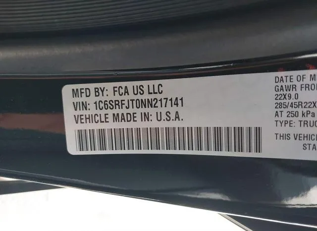 1C6SRFJT0NN217141 2022 2022 RAM 1500- Laramie  4X4 5-7 Box 9