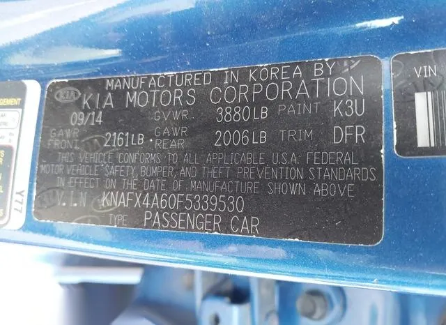 KNAFX4A60F5339530 2015 2015 KIA Forte- LX 9