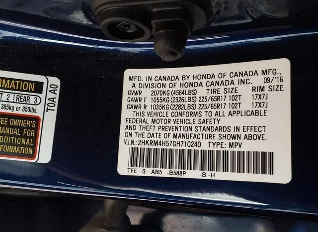 2HKRM4H57GH710240 2016 2016 Honda CR-V- EX 9