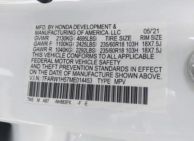 7FARW1H57ME014453 2021 2021 Honda CR-V- 2Wd Ex 9