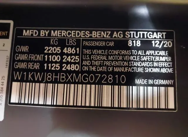 W1KWJ8HBXMG072810 2021 2021 Mercedes-Benz AMG C 63- S 9