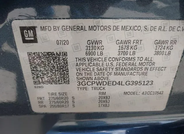 3GCPWDED4LG395123 2020 2020 Chevrolet Silverado 1500- 2Wd 9