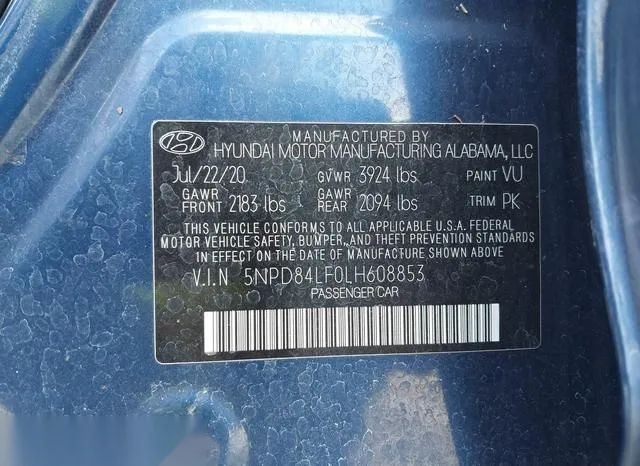 5NPD84LF0LH608853 2020 2020 Hyundai Elantra- Value Edition 9