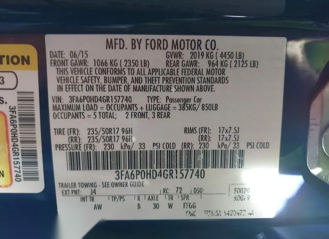 3FA6P0HD4GR157740 2016 2016 Ford Fusion- SE 9