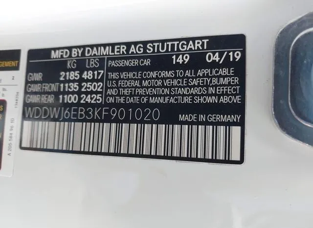 WDDWJ6EB3KF901020 2019 2019 Mercedes-Benz AMG C 43- 4Matic 9