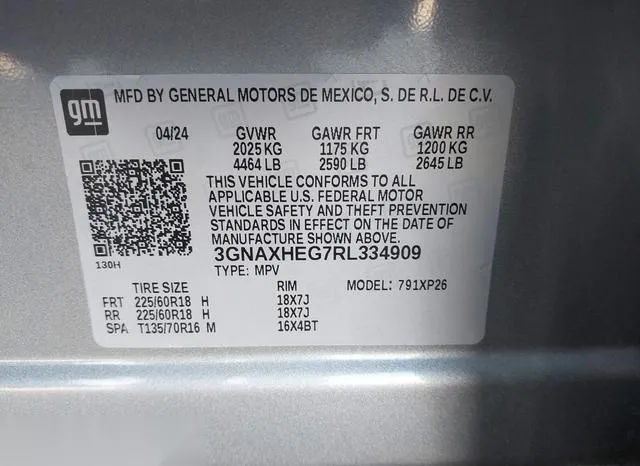 3GNAXHEG7RL334909 2024 2024 Chevrolet Equinox- Fwd Ls 9