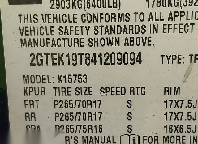 2GTEK19T841209094 2004 2004 GMC Sierra- 1500 Slt 9