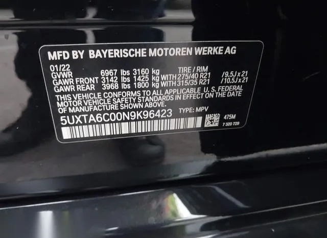 5UXTA6C00N9K96423 2022 2022 BMW X5 Phev- Xdrive45E 9