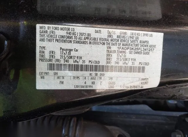 1FADP3K25FL341257 2015 2015 Ford Focus- SE 9