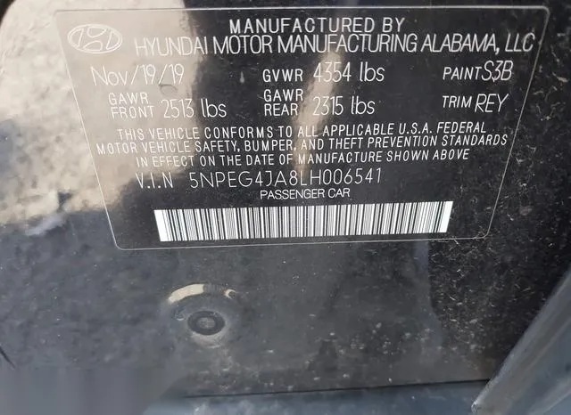 5NPEG4JA8LH006541 2020 2020 Hyundai Sonata- SE 9