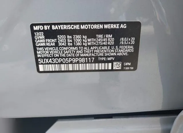 5UX43DP05P9P98117 2023 2023 BMW X3- Sdrive30I 9