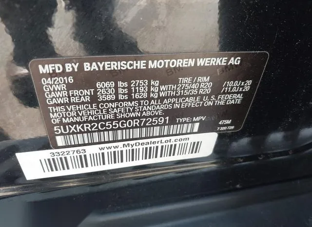 5UXKR2C55G0R72591 2016 2016 BMW X5- Sdrive35I 9