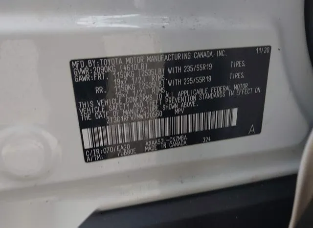 2T3C1RFV7MW120560 2021 2021 Toyota RAV4- Xle Premium 9