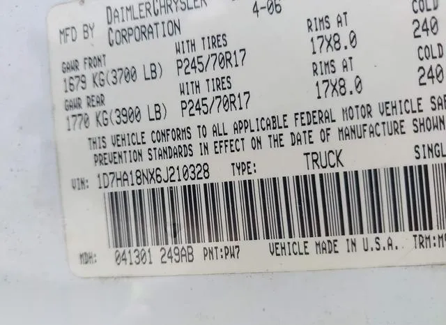 1D7HA18NX6J210328 2006 2006 Dodge RAM 1500- Slt 9