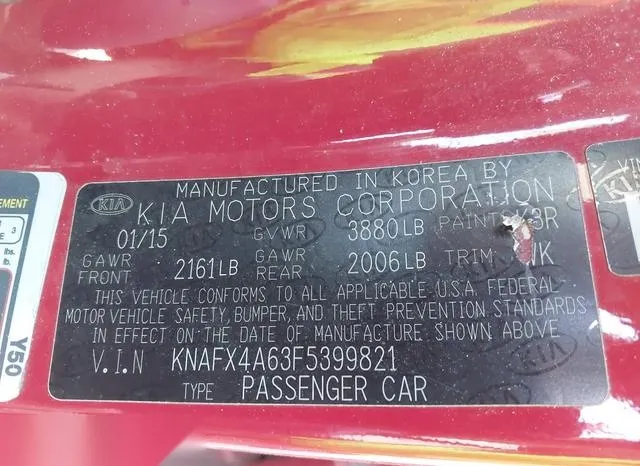 KNAFX4A63F5399821 2015 2015 KIA Forte- LX 9