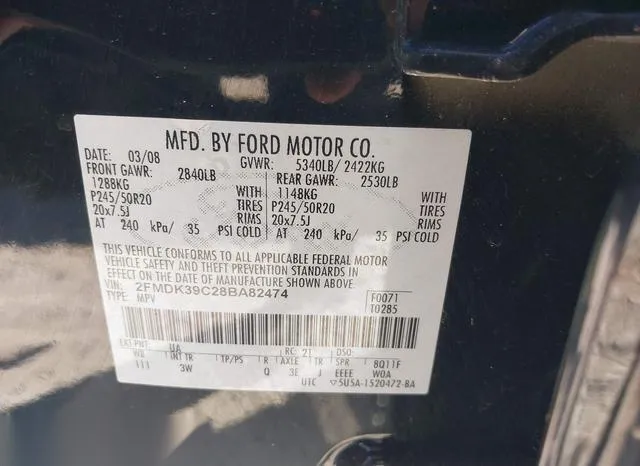 2FMDK39C28BA82474 2008 2008 Ford Edge- Limited 9