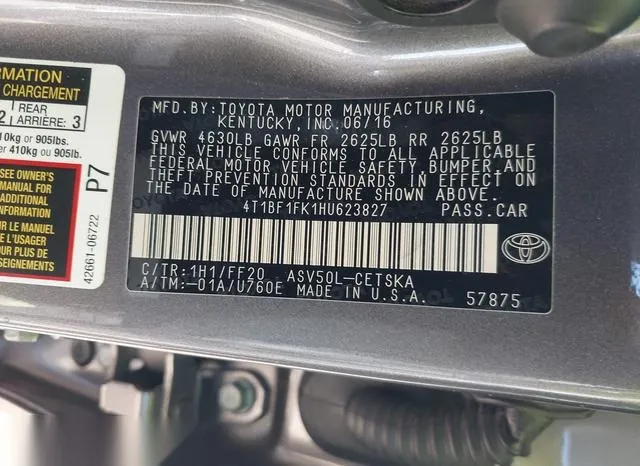 4T1BF1FK1HU623827 2017 2017 Toyota Camry- SE 9