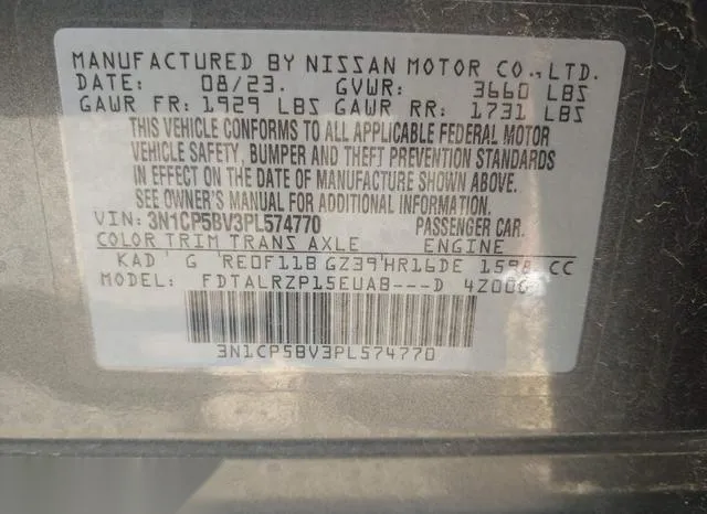 3N1CP5BV3PL574770 2023 2023 Nissan Kicks- S Xtronic Cvt 9