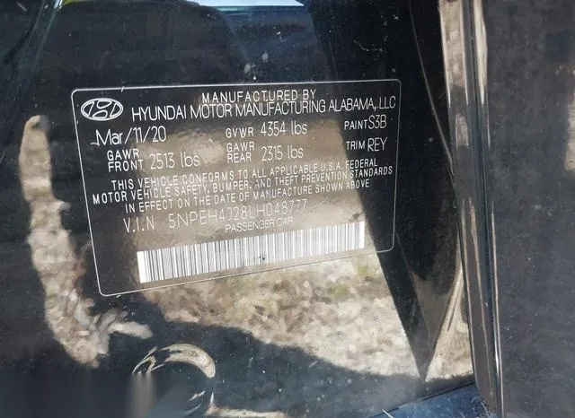 5NPEH4J28LH048777 2020 2020 Hyundai Sonata- Limited 9