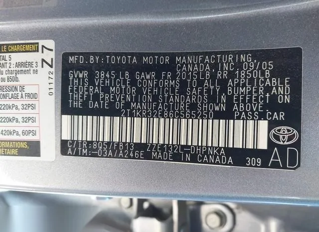 2T1KR32E86C565250 2006 2006 Toyota Matrix- XR 9