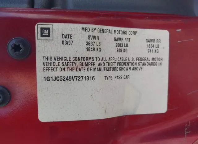 1G1JC5249V7271316 1997 1997 Chevrolet Cavalier 9